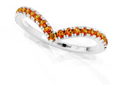 White gold Pavé Round Citrine V-Shaped Chevron Band with Shared Prong Setting_7