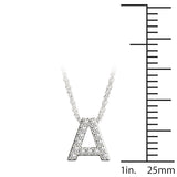 White gold Pavé Round-Cut Prong-Set Initial Pendant 1