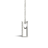 White gold Pavé Round-Cut Prong-Set Initial Pendant 2