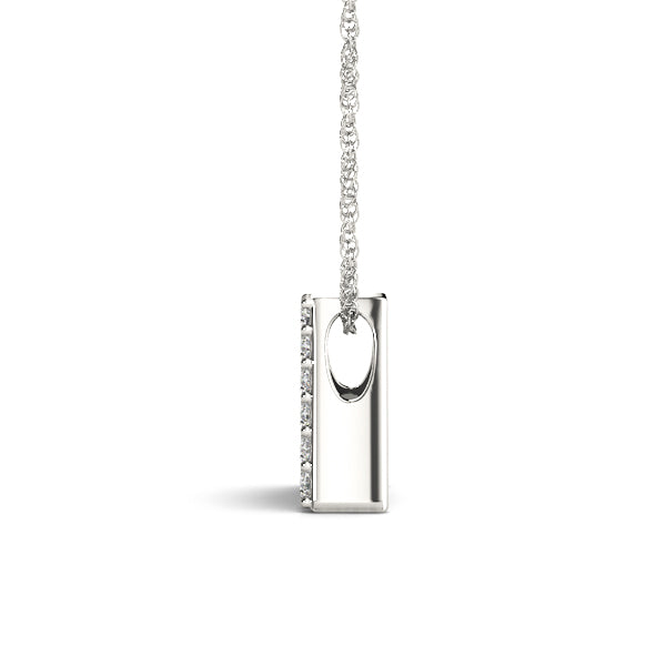 Silver Pavé Round-Cut Prong-Set Initial Pendant