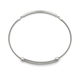 White gold Pavé Round Diamond Adjustable Chain Bracelet 2