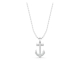 White gold Pavé Round Diamond Anchor Pendant with Four-Prong Setting_25