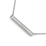 White gold Pavé Round Diamond Bar Pendant 2