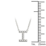 White gold Pavé Round Diamond Bar Pendant with Shared Prong Setting 1