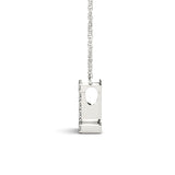 White gold Pavé Round Diamond Bar Pendant with Shared Prong Setting 2