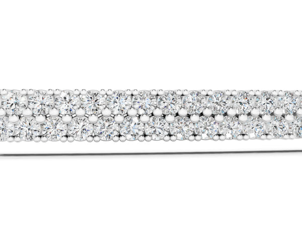 White gold Pavé Round Diamond Box Chain Slider Bracelet