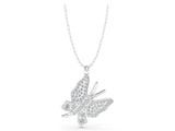 White gold Pavé Round Diamond Butterfly Pendant_9