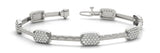 White gold Pavé Round Diamond Cable Bracelet with Box Clasp