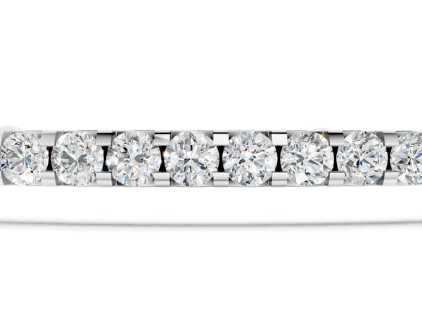 White gold Pavé Round Diamond Chain Bracelet with Bezel Setting