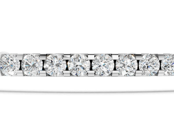Silver Pavé Round Diamond Chain Bracelet with Bezel Setting