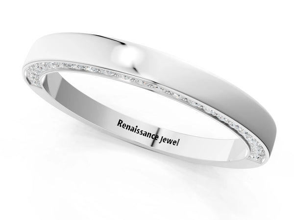 Platinum Pavé Round Diamond Channel Set Band