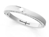 Silver Pavé Round Diamond Channel Set Band