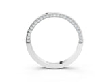 Silver Pavé Round Diamond Channel Set Band