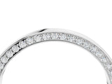 Silver Pavé Round Diamond Channel Set Band