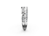 White gold Pavé Round Diamond Channel Set Dual Band with Prong Setting_49