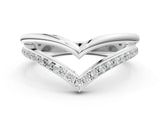 White gold Pavé Round Diamond Chevron Band with Channel Setting_24