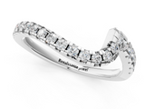 White gold Pavé Round Diamond Chevron Band with Prong Setting_24