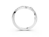 White gold Pavé Round Diamond Chevron Band with Prong Setting_26