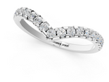 White gold Pavé Round Diamond Chevron Band with Shared Prong Setting_103