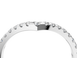 White gold Pavé Round Diamond Chevron Band with Shared Prong Setting_108