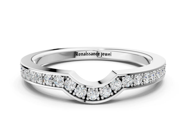 Platinum Pavé Round Diamond Contour Band with Channel Setting