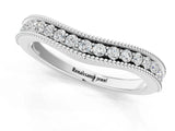 White gold Pavé Round Diamond Contour Band with Milgrain Edge_13