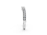 White gold Pavé Round Diamond Contour Band with Milgrain Edge_14