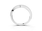 White gold Pavé Round Diamond Contour Band with Milgrain Edge_15