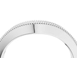 White gold Pavé Round Diamond Contour Band with Milgrain Edge_16