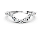 White gold Pavé Round Diamond Contour Band with U-Prong Setting_12