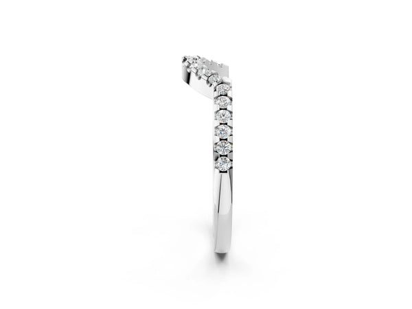 Platinum Pavé Round Diamond Contour Band with U-Prong Setting