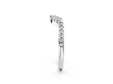 White gold Pavé Round Diamond Contour Band with U-Prong Setting_14