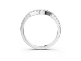 White gold Pavé Round Diamond Contour Band with U-Prong Setting_15