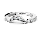 White gold Pavé Round Diamond Contour Milgrain Band_12
