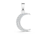 White gold Pavé Round Diamond Crescent Pendant with Four-Prong Setting_3