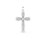 White gold Pavé Round Diamond Cross Pendant with Bezel Setting_41