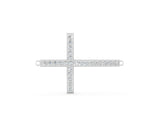 10K White Gold 1.15 Carat E VS Pavé Round Diamond Cross Pendant