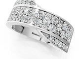 White gold Pavé Round Diamond Crossover Band with Bead Prong Setting_70