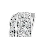 White gold Pavé Round Diamond Crossover Band with Bead Prong Setting_74