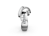 White gold Pavé Round Diamond Crossover Band with Channel Setting_37