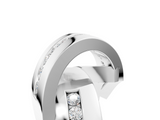 White gold Pavé Round Diamond Crossover Band with Channel Setting_40