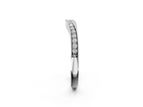 White gold Pavé Round Diamond Curved Band with Milgrain Edge_14