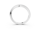 White gold Pavé Round Diamond Curved Band with Milgrain Edge_15
