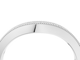 White gold Pavé Round Diamond Curved Band with Milgrain Edge_16