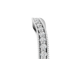 White gold Pavé Round Diamond Curved Band with Milgrain Edge_17