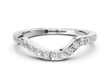 White gold Pavé Round Diamond Curved Band with Prong Setting_12