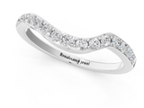 White gold Pavé Round Diamond Curved Band with Prong Setting_13