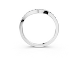 White gold Pavé Round Diamond Curved Band with Prong Setting_15