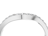 White gold Pavé Round Diamond Curved Band with Prong Setting_16