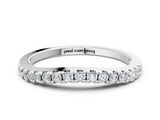 White gold Pavé Round Diamond Curved Band with Shared Prong Setting_12